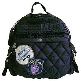 Juicy Couture Prep Black Quilted Backpack