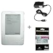 Clear Semi-transparent Amazon Kindle 2 E-Book Reader Silicone Rubber Skin Case + Kindle2 Travel Charger + Kindle2 Anti Scratch LCD Screen Protector
