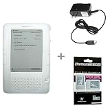 Clear Semi-transparent Amazon Kindle 2 E-Book Reader Silicone Rubber Skin Case + Kindle2 Travel Charger + Kindle2 Anti Scratch LCD Screen Protector
