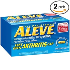 Aleve All Day Strong Pain Reliever/Fever Reducer Gelcaps, 80-Count Bottles (Pack of 2)