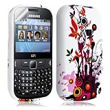 Housse coque etui en gel pour Samsung Chat 335 S3350 avec motif + film protecteur