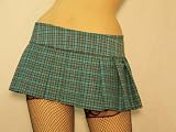 Sexy Plaid Mini Skirt in Blue, Black & White Plaid Junior Size