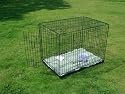Foldable Dog Cage & Bedding 30" Medium Pet Cage Metal Travel Dog Pet Cat Puppy Crate Cage , Travel Crate , Free Bedding worth &pound;10.00