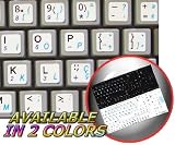 NETBOOK PORTUGUESE ENGLISH KEYBOARD STICKERS WHITE BACKGROUND