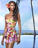Spiegel Painterly Floral-Print One-Piece Bandeau Swimsuit Dress