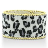 Black and White Cheetah Print Cuff Bracelet