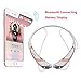 Rymemo 2016 Newest Universal Wireless Bluetooth 4.1 Music Stereo Sports/Running & Gym/Exercise Headset Headphones w/Microphone Vibration Neckband Style for Cellphone,Rose Gold-White