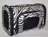 Black and White Zebra Print Dog Cat Carrier Small