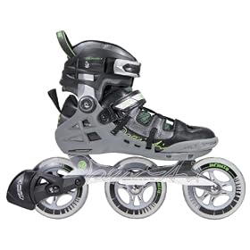 Powerslide Phuzion 7 Pattini da uomo, Nero Grigio Verde, 41