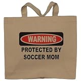 PROTECTED BY A SOCCER MOM Totebag (Cotton Tote / Bag)