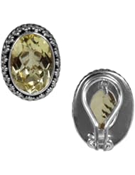 Sterling Silver Earring With Lemon Quartz