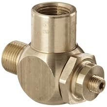 Parker 032510375 3251 Series Brass Right Angle Flow Control Valves, 3/8" NPT Male x Female, 125 psi
