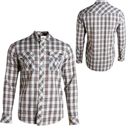 RVCA Dr. Diablo Shirt - Long-Sleeve - Men's Vintage White/Blue, L