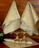Armani International, Regale Collection, Luxury European Jacquard Dish-Towels-Set, Linen-Cotton, Bisque Color, 2-pc
