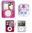 Cuffu Apple Ipod Nano 3 Bundle Hot Pink Diamond Case /Earphone/screen Guard 3 in 1