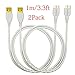 S5 Cable,USB3.0 Cable,KingAcc(TM) 2-Pack 3.3 Ft/1m USB 3.0 Type-A to Micro-B Superspeed Charge and Sync Data Cable,USB Charger,S5 Charger for Samsung Galaxy S5 and Samsung Galaxy Note 3 Sv I9600/N9000/N9002/N9005/N9008 -1 Year Warranty
