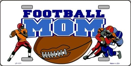 LP-1171 Football Mom Novelty Vanity ASRet Metal License Plate Tag Sign metal plate sign licence djdjuei56 bnjdiw89 bndjjrtt5 bncc34 fghw 6" x 12" standard automotive aluminum metal novelty license plate with 4 holes for easy mounting. Use this nove