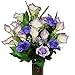 Purple Rose and Calla Lily Silk Flower Bouquet with Stay-In-The-Vase® Design Flower Holder(MD1136)