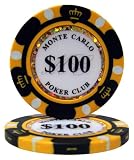50 $100 Monte Carlo 3-Tone Clay Composite 14 Gram Poker Chips
