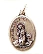 Saint Bernadette Oxidized Medal - MADE IN ITALY