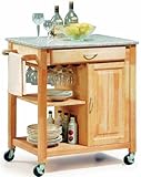 Granite Top Kitchen Island Natural (Natural) (35.83"H x 31.50"W x 21"D)