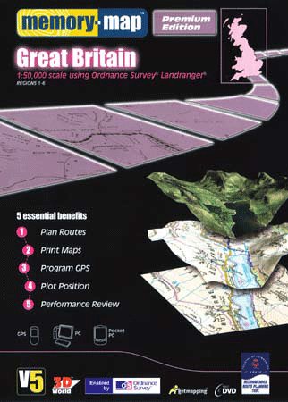 Memory-Map Version 5 Premium Edition - OS Maps 1:50K - Full GB