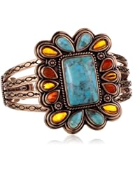 Barse "Legacy" Turquoise Multi-Stone Copper Cuff Bracelet, 2.5"