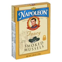 Napoleon Smoked Mussels, 3.66-Ounce Tin (Pack of 25)