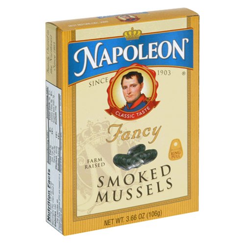 Napoleon Smoked Mussels, 3.66-Ounce Tin (Pack of 25) by Napoleon