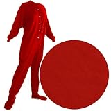 Big Feet PJs Red Knit Footed Pajamas for Women and Men