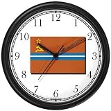 Flag of Turkmenistan Wall Clock by WatchBuddy Timepieces (Hunter Green Frame)