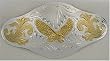 EXTRA LARGE  GERMAN SILVER EAGLE  BELT BUCKLE  (6-3/4" X 3-3/8" BUCKLE)