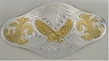 EXTRA LARGE  GERMAN SILVER EAGLE  BELT BUCKLE  (6-3/4 X 3-3/8 BUCKLE)