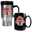 Toronto FC Soccer Stainless Steel Travel Mug and Black Ceramic Mug Set - Primary Team Logo MAJOR-LEAGUE-SOCCER Soccer