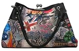 Britannia Black Frame Top Tote Handbag