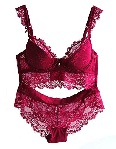 Burvogue Women s Push Up Embroidery Bras Set Lace Lingerie Bra and Panties