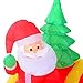 HOMCOM 7ft Christmas Inflatable Santa Claus with Sleigh and Reindeer, Outdoor Blow-Up Yard Decoration with LED Lights Display