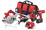 Milwaukee 0912-29 18 Volt 1/2-Inch Lok-Tor Hammer-Drill, Sawzall, Circular Saw & Worklight Combo Kit