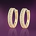 GULICX Women Girls Hoop Earrings Gold Tone Round Zircon Pave Setting Diameter 23mm