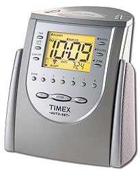 Timex T311T Auto-Set Dual-Alarm Clock Radio (Titanium)