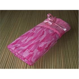 Pink Camouflage Flannel and Minky Blanket-handmade by Cuddle Up Blankets