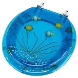 Tools & Hardware : Mayfair 930106CH Under the Sea Round Toilet Seat, Translucent Blue