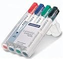 Staedtler Lumocolor 351 WP4 Whiteboard-Marker Etui mit 4 St&uuml;ck farblich sortiert