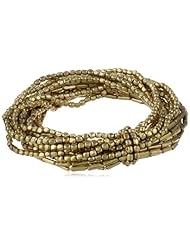 Kenneth Cole New York "Seed Bead Boost" Gold Seed Bead Multi-Row Stretch Bracelet, 7.5"