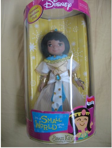 Disney Brass Key It's a Small World Egypt Porcelain Doll