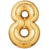 40" Metallic Gold Number 8 Balloon