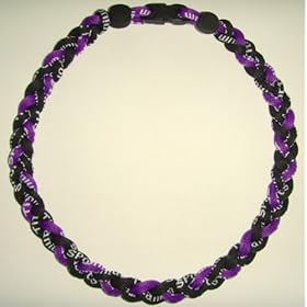  Titanium Tornado Baseball Necklace Purple Black 18
