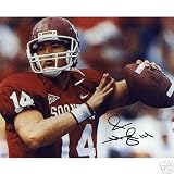 Josh Heupel Autographed Oklahoma Sooners (Maroon Jersey Horiz) 8x10 Photo