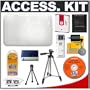 Snug-It Tight Fit Camera Skin (Clear/White) with Spare NP-BG1 Battery + Memory Stick Card Reader + Compact Digital Travel Tripod + Cameta Bonus Accessory Kit for Sony Cyber-Shot DSC-W50 / DSC-W55 / DSC-W70 Digital Camera