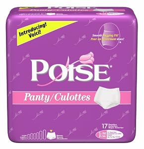 Poise Disposable Absorbent Panties, Small/Medium, Case of Four-17 Count (68 Panties)